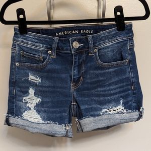 American Eagle High-Waisted Distressed Denim Shorts